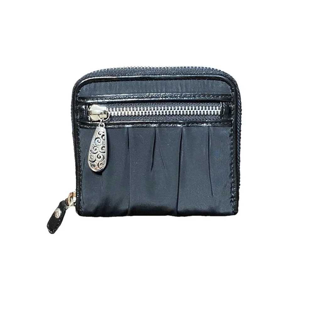 Brighton Bifold Wallet  Multi Packets Black Leather Inside ID Card Holder